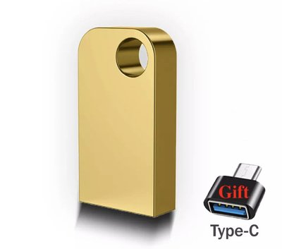 USB флешка металл Flash Drive 2 тб 2.0 + Type-C переходник ABC Золото TGCWTG0118GBWH фото