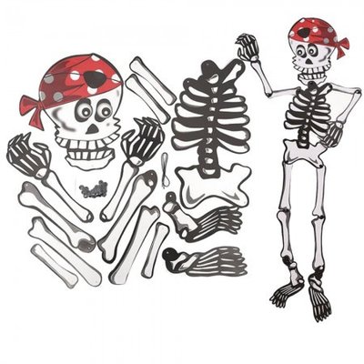 Декор настінний (85 см) Скелет — пірат ABC Хелловін 1693155831 фото