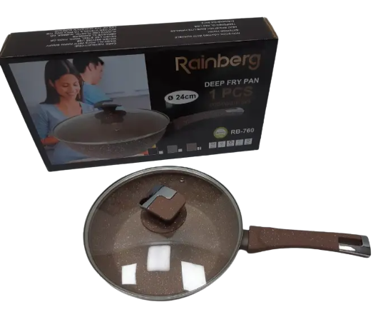 Глибока сковорода з кришкою Rainberg RB-760 24 см 1808626098 фото