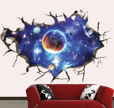 Велика 3D наклейка на стіну Всесвіт Космос ABC 1412214427 фото