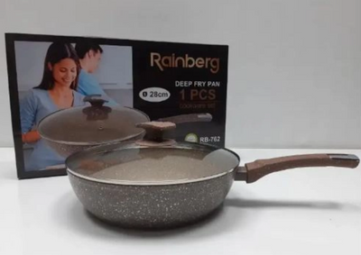 Сковорода RAINBERG RB-762 з мармуровим антипригарним покриттям 28 см 1808635365 фото