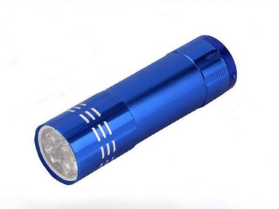Ліхтарик на батарейках ААА ABC 9 діодів синій 2 фото