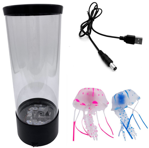 LED нічник-світильник Акваріум з медузами Jellyfish Mood Lamp чорний LEDJML фото