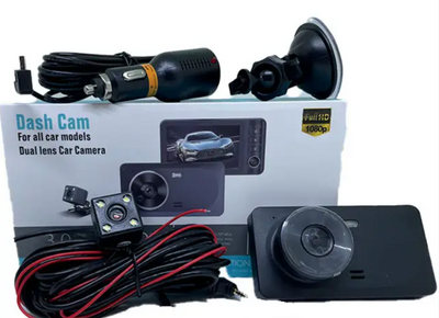 Видеорегистратор автомобильный с 3 камерами X1000 ABC черная WDRFHD8006 фото