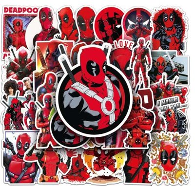 Величезний набір вінілових наклейок Дідпул Deadpool 2 (50 шт.) ABC 1686254628 фото