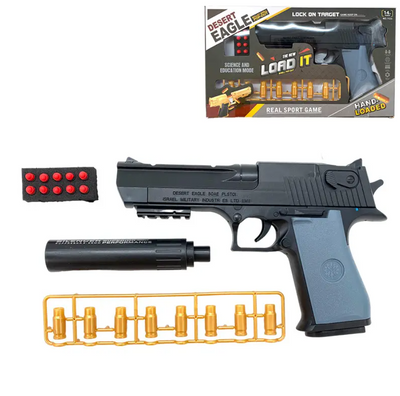 Іграшковий пістолет з кулями та гільзами ABC чорний 1874561551 фото