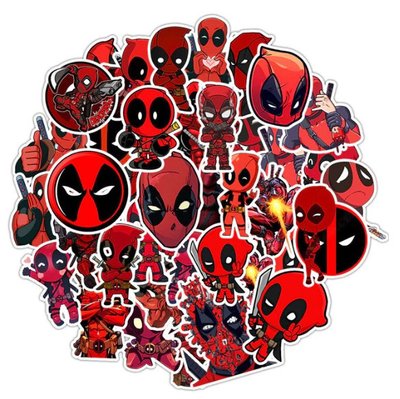 Огромный набор виниловых наклеек Дедпул Deadpool 3 (50шт ) ABC 1686255431 фото