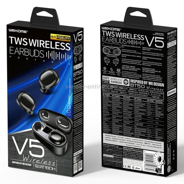 Беспроводные Bluetooth наушники WK WEKOME V5 Original Черные RMXTWS16B фото