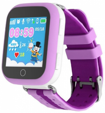 Дитячий розумний смарт-годинник з GPS Smart Baby Watch Q100 Lilac (Бузковий) SBWQ100L фото