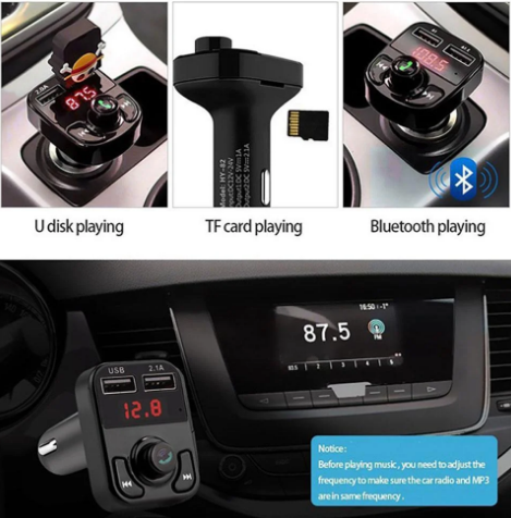 Автомобильный трансмиттер FM Модулятор с подзарядкой Car B3 Bluetooth + USB + MicroSD Черный CARB3B фото