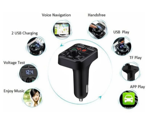 Автомобільний трансмітер FM Модулятор із підзаряджанням Car B3 Bluetooth + USB + MicroSD Чорний CARB3B фото