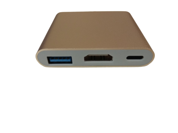 Перехідник Multiport Adapter USB 3.1 Type-C to HDMI/USB 3.0/USB Type-C Золотистий MATYPEC3G фото