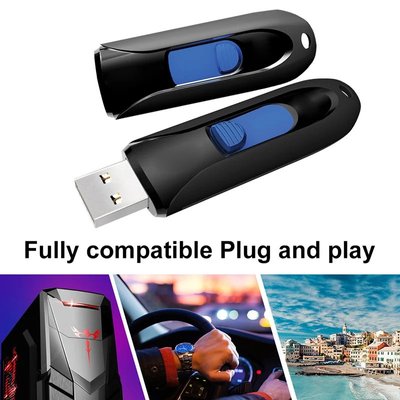 USB-флешка висувна Flash Drive 128 гб 2.0 ABC Чорна TGCWTG0118GBWH фото