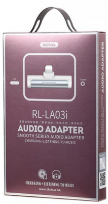 Адаптер переходник для наушников REMAX Concise RL-LA03i 2 в 1 Lightning to jack 3.5mm 1686875691 фото