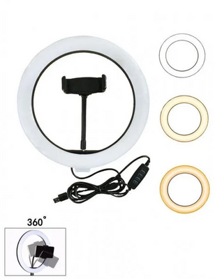 Светодиодная LED лампа с регулировкой свечения селфи кольцо с креплением на штатив Ring Fill Light 30 см RNGFLLLGHT30 фото