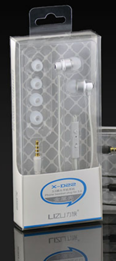 Дротові вакуумні навушники з мікрофоном LIZU X-D22 Білі LIZUXD22W фото