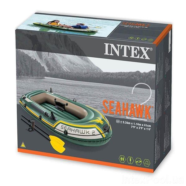 Двомісний надувний човен Intex 68347 Seahawk 2 Set QQ з веслами та насосом Розмір: 236*114*41 см 68347 фото