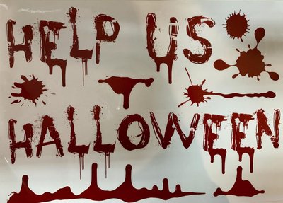 Наклейки криваві сліди Help us Halloween ABC Гелловін 00-027 фото