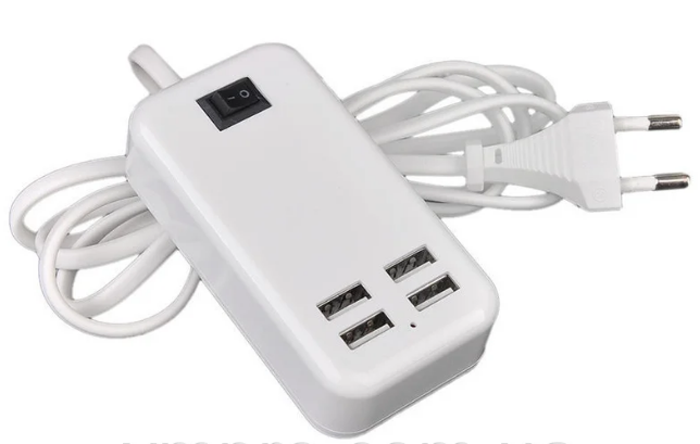 Сетевое зарядное устройство Hub 15W USB Power Adapter 4 порта 3А Белое 15W4USB3A фото