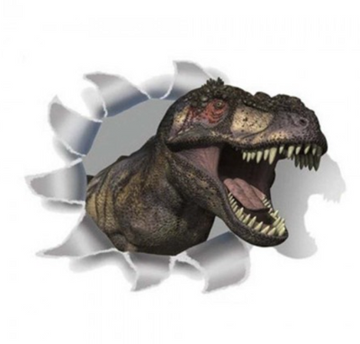 Інтер'єрна 3D-наклейка на стіну Тиранозавр ABC 30х20см 1634654846 фото