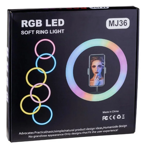 Светодиодная кольцевая LED лампа MJ36 RGB Soft Ring Light 36 см (без штатива) SFTRNGLGHTMJ36 фото