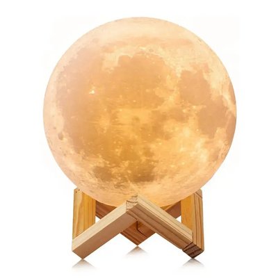 Настільний кольоровий світильник-нічник Місяць 3D LED на сенсорному керуванні (розмір M) ABC 2136554571 фото